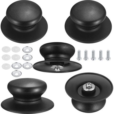 Set di 5 pomelli universali per coperchi di pentole, pomelli per pentole, pomelli per coperchi resistenti al calore per coperchi di pentole, maniglia di sollevamento, set di componenti (1/5)