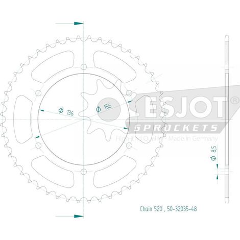 Couronne Esjot 520 - 48 Dents