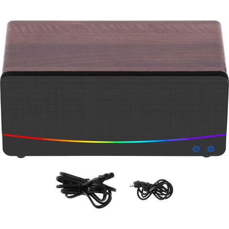 Enceinte Bluetooth en bois forme bibliothèque, haut-parleur caisson de basses pour TV cinéma, prise US 100-240V (1/5)