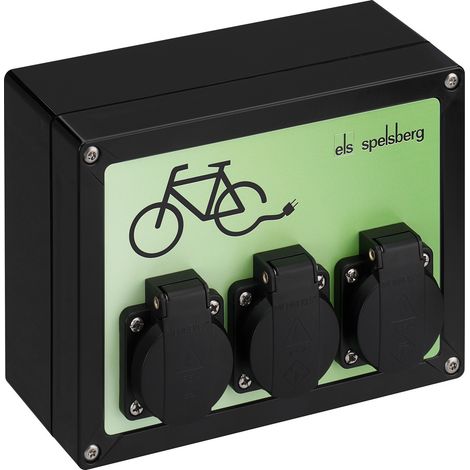 Spelsberg TG BCS 3 Estación de carga para bicicletas eléctricas, IP44, 3x SCHUKO, Serie de distribuidores de enchufes, 20003001