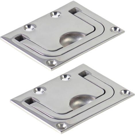 Poignée repliable pour plancher, cache-poignée intégré, couvercle à poignée plane carrée pour installation extérieure (1/4)