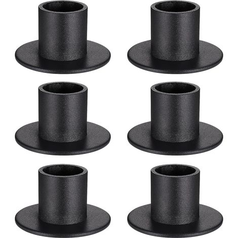6PCS Chandeliers en Fer Noir, Bougeoirs Noirs de Table Décoratifs en Métal Rétro Rouillé (1/5)