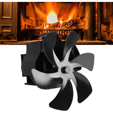 Ventilateur de cheminée, ventilateur thermique, chauffage au poêle à pétrole, poêle à bois, ventilateur thermique auto-générateur, noir (1/5)