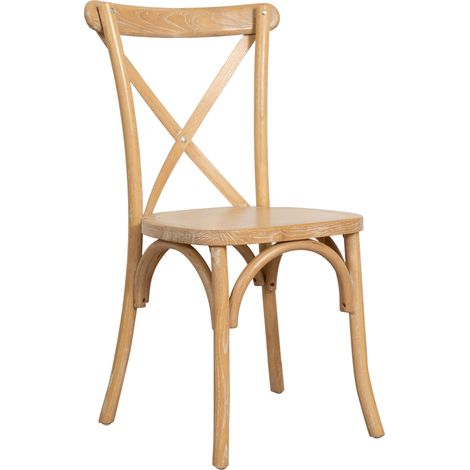 Biscottini – Chaise en bois massif empilable – Style Thonet vintage – Dossier croisé – Hauteur d'assise 45 cm – Largeur 42 cm – Pour intérieur et extérieur