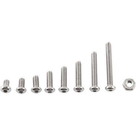 Assortiment de vis et écrous hexagonaux à tête bombée M2.5 en acier inoxydable A2 (1/5)