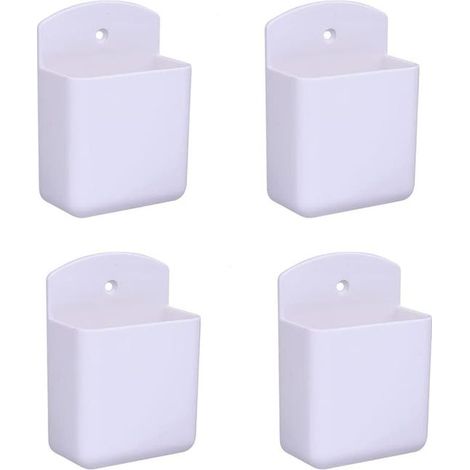 Set mit 4 weißen Fernbedienungshaltern, Wandhalterung für Fernbedienungen, Multimedia-Aufbewahrungsbox für Homeoffice oder Schlafzimmer (1/5)