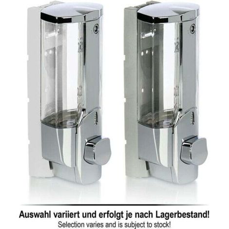 Distributeur de Savon 2X pour Montage Mural - Distributeur de Savon Mural, Rechargeable - Distributeur de Savon pour Gel Douche et shampoing (chromé) (1/3)