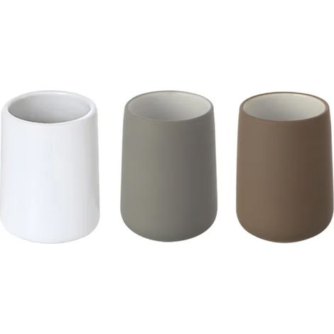 PORTASPAZZOLINI IN CERAMICA MODELLO SIDNEY DIM. CM(LXPXH):ø8Xø8X11 GRIGIO   Idroweb