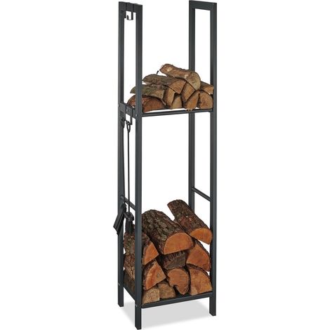 Soporte de madera con 2 estantes