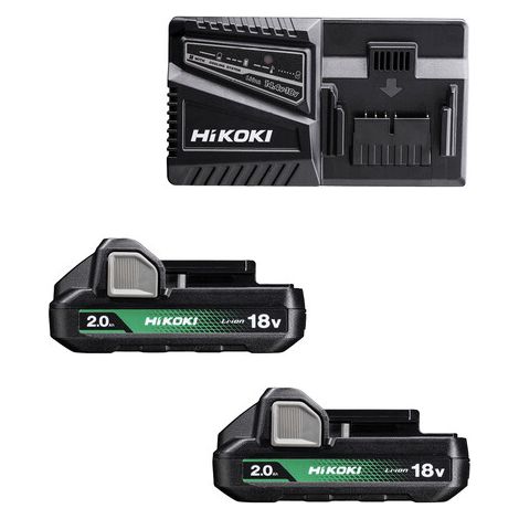 HIKOKI PACK BATTERIA UC18YFSLWFZ 18V 2X2AH+CARIC- 1,0 pz