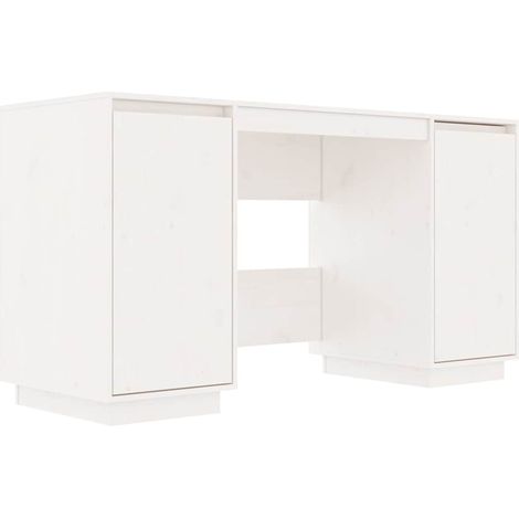 Maison Exclusive - Schreibtisch Weiß 140x50x75 cm Massivholz Kief (1/5)