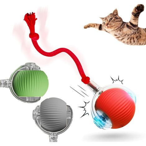 Balle rotative pour chat, balle électrique intelligente à 360°, se déplaçant automatiquement pour chats et chatons (3 couleurs) (1/5)