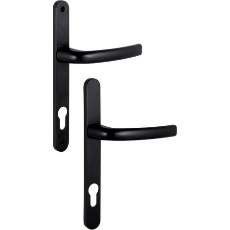 Ensemble sur plaques béquille carré 8mm entraxe 92mm noir RAL 9005 – Aluminium léger et résistant – Installation simple sans outils – Sofi