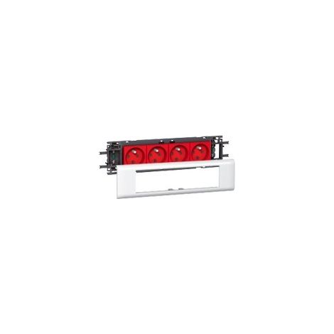 Legrand 077374 Legrand Mosaic outlets with faceplate + mounting bracket for DLP 65-series - 4x2-gang with polarized sockets
