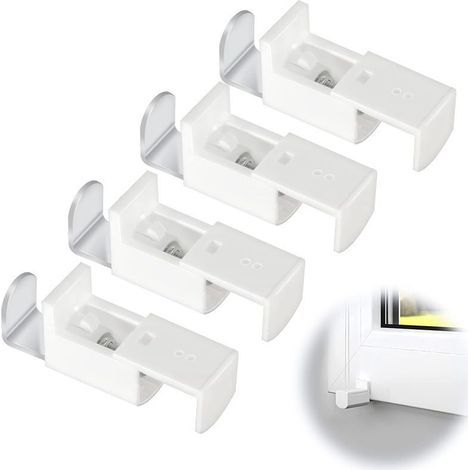 Set di 4 staffe di fissaggio di ricambio Lntyq per tende plissettate da esterno, montaggio regolabile, non richiede foratura, accessori con staffe di fissaggio per tende plissettate, colore bianco. (1/5)