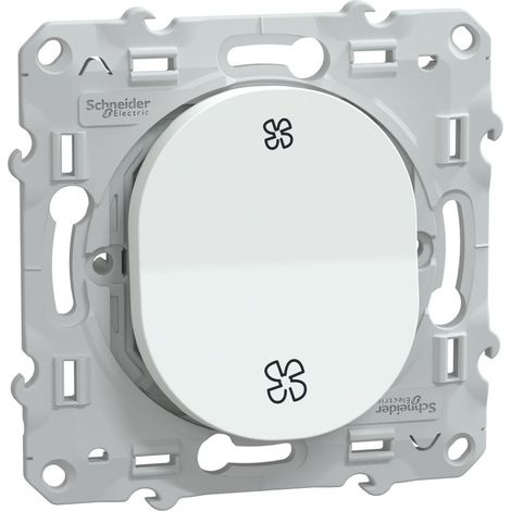Schneider S320236 Ovalis - VMC push button - non-stop - White