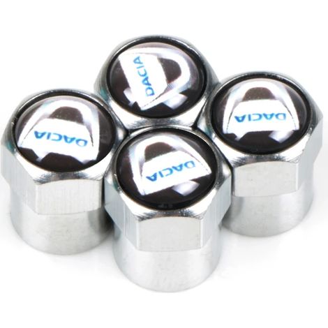 (Style 1) 4 bouchons de valve de pneu en métal neufs, compatibles avec Dacia Duster, Logan, Sandero 2, McV et autres modèles. (1/5)