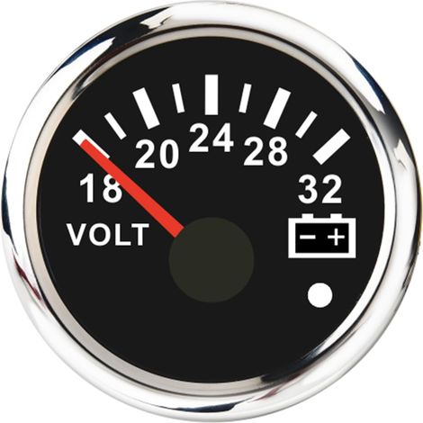 Vendita Voltmetro da 52 mm 18-32 V 24 V per camion ATV UTV con retroilluminazione rossa con allarme (1/5)