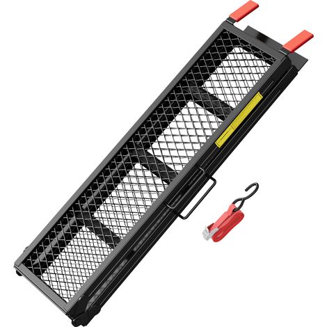 Wiltec Rampe de chargement pliable 2030 x 282 x 44 mm – capacité de charge max. 340 kg – profil à grille – en Acier – Rampe d'accès utilitaire moto ATV quad remorque (1/5)