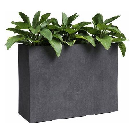 Jardinière haute Sydney 50 L – Plastique anthracite – Dimensions 79.5x295x68 cm – Économie d'espace pour décoration extérieure – Artevasi