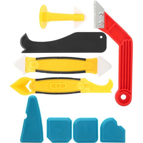 Kit 9 pièces lisseur joints silicone spatule mastic racloir applicateur polyvalent outil finition étanchéité (1/5)
