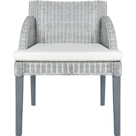 Maison Exclusive - Sedia da Pranzo con Cuscino Grigio in Rattan Naturale (1/5)