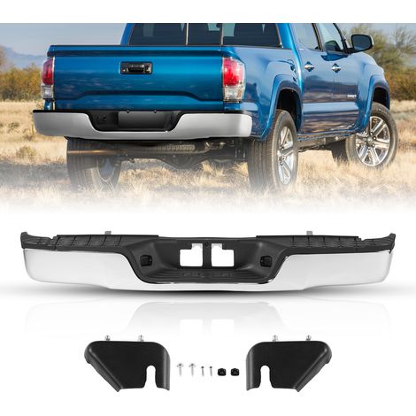 VEVOR Paraurti Posteriore con Gradino, Compatibile con Toyota Tacoma dal 2007 al 2013, Paraurti Posteriore in Acciaio Cromato, Paraurti Posteriore di Ricambio con Luce Targa e Pedana, per TO1103117