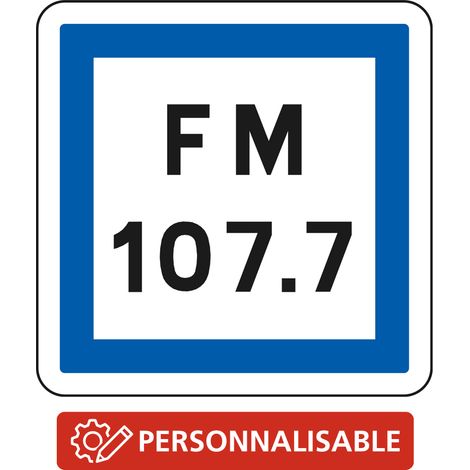 Panneau Indication CE22 – Fréquence radio circulation routière (personnalisable) – Gamme ECOLIGN – Classe 1 – 350 mm (1/5)