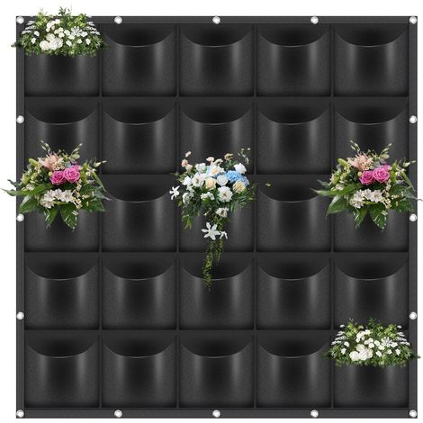 Sacs de plantation à suspendre 1 m 1 m 25 poches sac de plantation mural vertical sac de plantation pour plantes d intérieur et d (1/4)