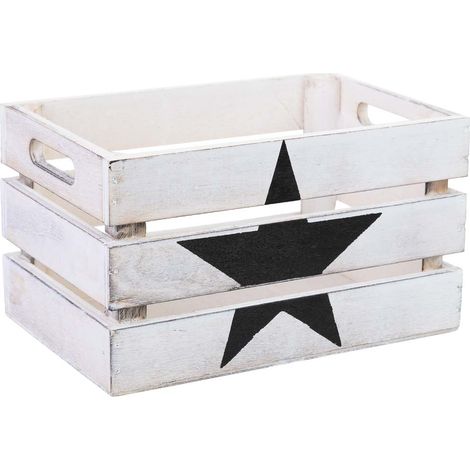 Cajon de madera blanco 18x12x10h cm