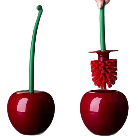 Brosse De Toilette 1 Pièce Cerise, Brosse De Toilette Fantaisie,Ensemble De Brosse De Toilette Cachée, Brosse De Toilette De Salle De Bain (1/5)