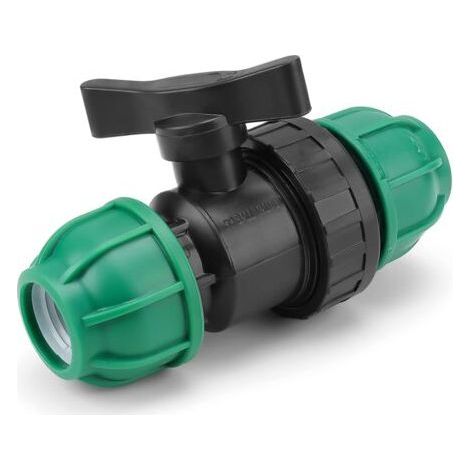 PE-Rohrverbindungskugelhähne, 25 mm Rohrverschraubung mit Doppelmutter-Kugelhahn, geeignet für Schwimmbäder und landwirtschaftliche Bewässerung (1/5)