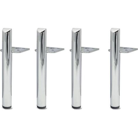 Lot de 4 pieds de meuble de salle de bain, de canapé, de table basse, supports de meubles - Argenté 13 cm (1/4)