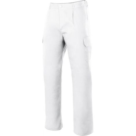 Pantalón industrial con costura de seguridad y bolsillos de parche VELILLA Serie 345 62 Blanco