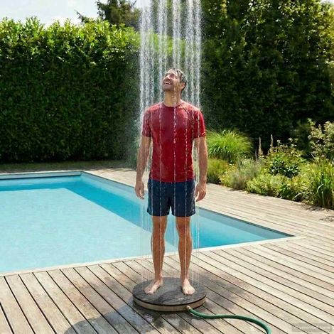 vidaXL Doccia da Pavimento Giardino WPC e acciaio inossidabile