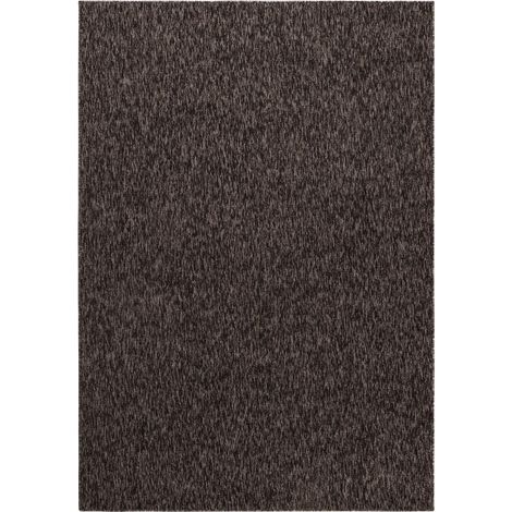 Tapis salon et chambre 140x200 marron rectangle tissé motif uni SAKRDA (1/5)