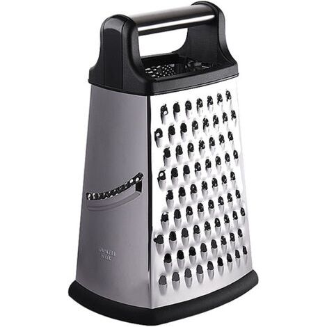 4 Côtés Rapeuse Legume Manuelle INOX, Râpe À Fromage Pour Râper Grossièrement Et Fine,Pour Fruits,Légumes, Carottes,Fromage,Passe Au Lave-vaisselle (1/5)