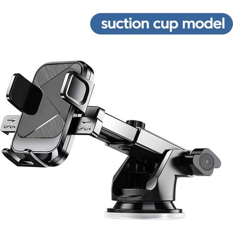 Support universel pour téléphone de voiture à 360° avec ventouse pour téléphones de 4,7 à 7 pouces, à fixer sur le tableau de bord ou le pare-brise. (1/2)