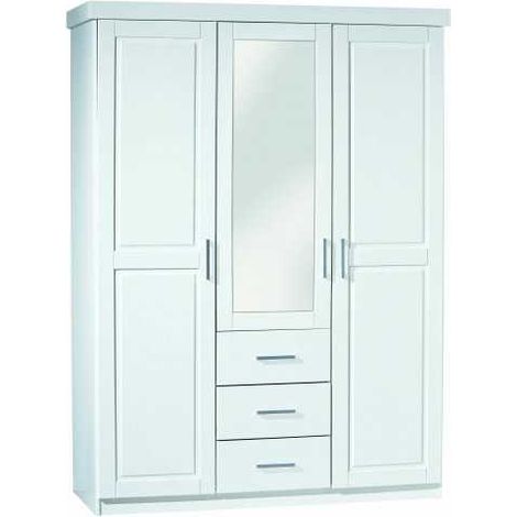 Armadio geraldo 2ante+3cassetti c/specchio 140x55x190h pino massello - Inter Link (1/5)