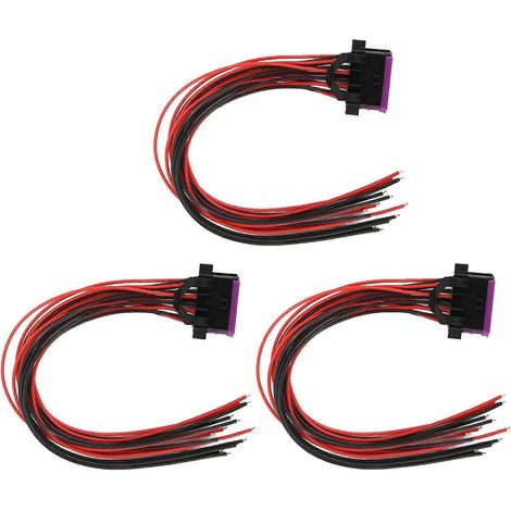 Lot de 3 câbles OBD2 femelles 16 broches de 30 cm, adaptateur OBDII automobile J1962, rallonges de diagnostic (1/3)