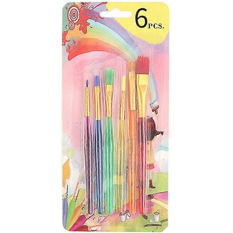 Pinceau en plastique pour enfants, idéal pour la peinture acrylique et aquarelle. (1/4)