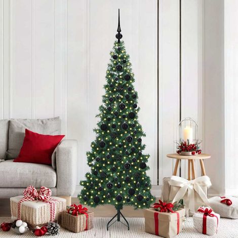 Eckiger künstlicher Weihnachtsbaum Grün 180 cm PVC und Metall