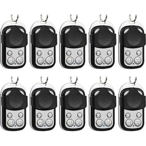 Lot de 10 télécommandes 433 MHz, cloneur 4 canaux, réplicateur de télécommandes pour porte de garage et portail. (1/4)