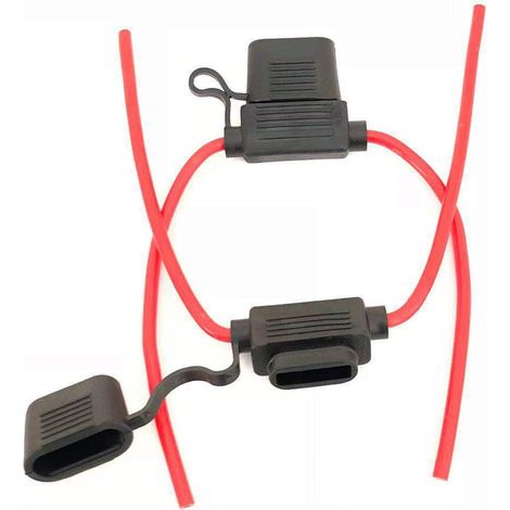 Medium-sized waterproof car fuse holder, 10, 12, 14, 16 AWG wire fuse box with blade fuse holder.