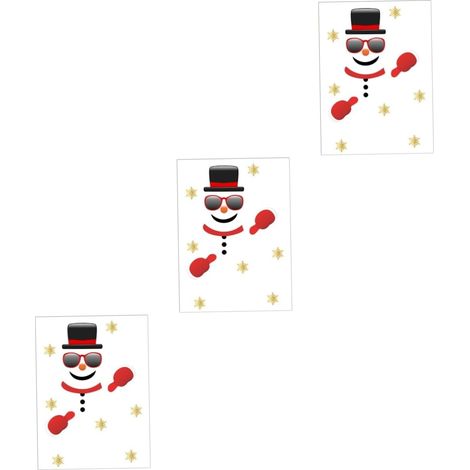 3ensembles Autocollants De Frigo De Noël De Décorations De Bonhomme De Autocollants Autoadhésifs Rouge Noir pour Décoration Murale De Noël (1/5)