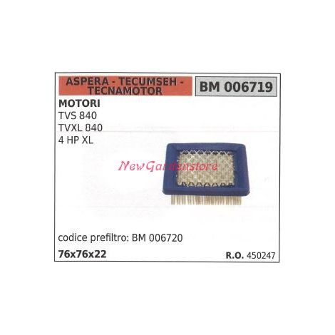 Filtro aria ASPERA motore rasaerba tosaerba tagliaerba TVS 840 006719