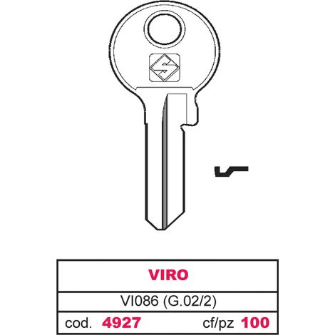 Silca CHIAVE ASC VI086 (G.VAC 2) VIRO 100.00 pz