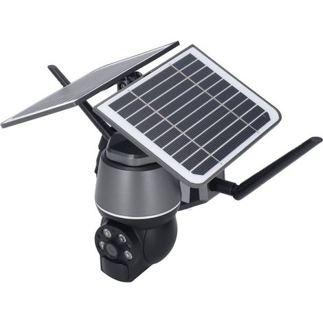 Système de caméra de sécurité solaire sans fil extérieur 1080p 3MP, caméra PTZ à 360° avec batterie, alerte de détection de mouvement, communication bidirectionnelle et Wi-Fi 2,4 GHz (1/5)