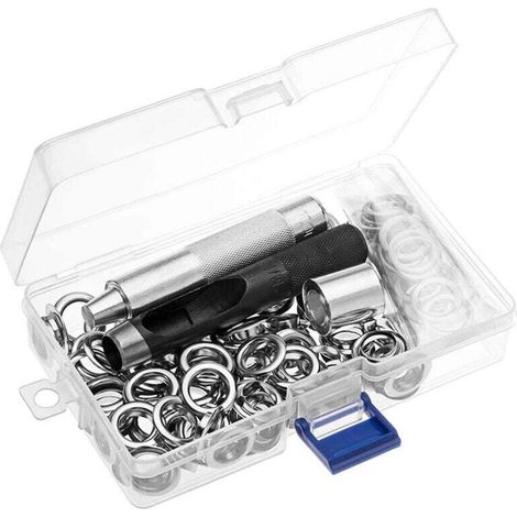 Metall-Ösenknöpfe – Set mit 100 Metall-Ösenknöpfen (1000, 12 mm) inklusive Montagewerkzeug (3 Sets) – Crezuo (1/4)