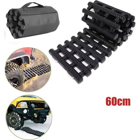 Rosvola Tapis de Traction TPR de 60 cm de Long pour récupération de pneus de Voiture, échelle de Pneu, Aide à la Traction d'urgence Automatique avec Sac (1/5)